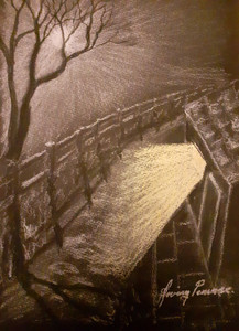 Irving, Country cottage at night, pastels.jpg